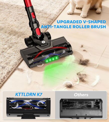 Cordless Vacuum Cleaner, 500W 45Kpa 60Mins Stick Vacuum Cleaner for Home, Self-Standing Vacuum with 1.5L Dust Cup and HEPA Filter, Anti-Tangle Brush for Hardwood Floors, Carpets, and Pet Hair in Saudi Arabia
