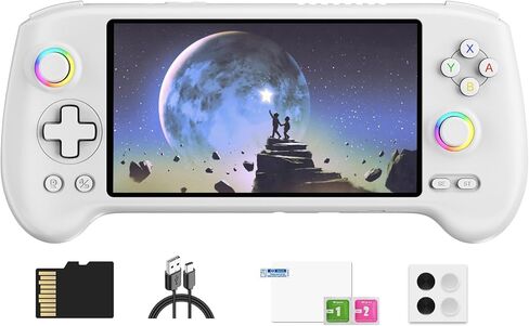 وحدة تحكم ألعاب محمولة RG556 شاشة AMOLED 5.48 بوصة Android 13 OS Game Player دقة 1080 * 1920 8 جيجابايت LPDDR4X بطارية مدمجة 5500 مللي أمبير في الساعة (أسود) in Kuwait