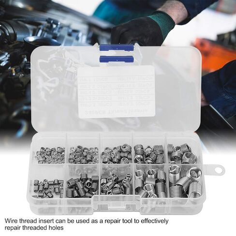 مجموعة أدوات إصلاح خيط الأكمام اللولبية من الفولاذ المقاوم للصدأ 240 قطعة، مجموعة أدوات مقاومة التآكل عالية القوة للإصلاحات الدقيقة في أجزاء السيارات الفضائية in Kuwait