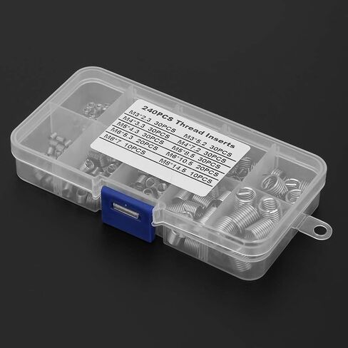 مجموعة أدوات إصلاح خيط الأكمام اللولبية من الفولاذ المقاوم للصدأ 240 قطعة، مجموعة أدوات مقاومة التآكل عالية القوة للإصلاحات الدقيقة في أجزاء السيارات الفضائية in Kuwait