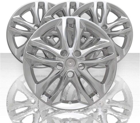 مجموعة انعكاسات تلقائية مكونة من 4 قطع مقاس 17 بوصة و10 أغطية للعجلات لسيارة Chevy Malibu LT 2016-2018 - أسود لامع in Kuwait