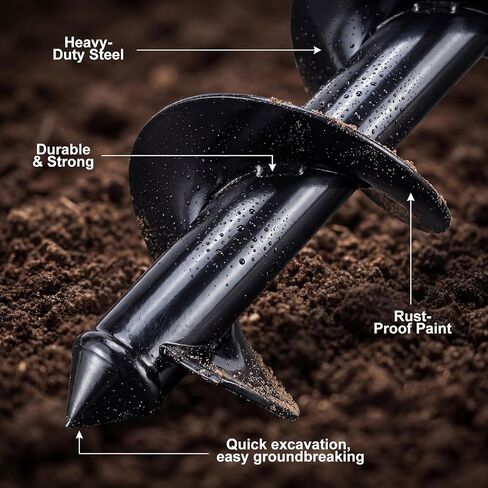 Auger Drill Bit for Planting Set of 3, 1.6x16.5, 2x14.5, 3.5x16 - Compatible with 3/8" Hex Drive Drill for Planting Bulbs, Bedding Plants, Mixing Soil, Fertilizer in Kuwait