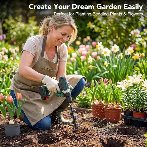 Auger Drill Bit for Planting Set of 3, 1.6x16.5, 2x14.5, 3.5x16 - Compatible with 3/8" Hex Drive Drill for Planting Bulbs, Bedding Plants, Mixing Soil, Fertilizer in Kuwait