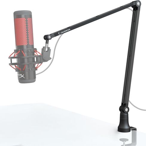 Microphone Arm Stand, CACENCAN Upgraded Mic Boom Arm with Cable Management, 3/8" to 5/8" Adapter, Desk Mount Mic Stand for Blue Yeti, Shure SM7B, HyperX, Streaming, Podcast, Gaming, Recording in Kuwait