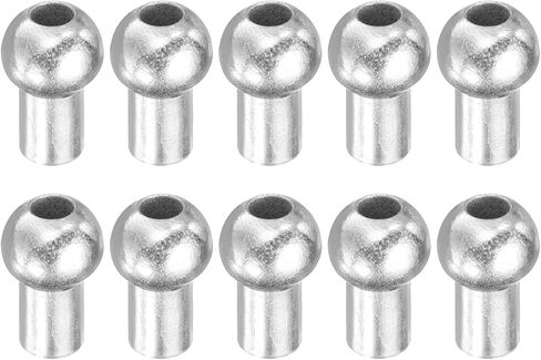 PATIKIL Cable Ball Stopper, 10pcs Stainless Steel Gym Machine Accessories for 5mm Cable Fitness Equipment Wire Rope Port Joint Replacement Parts for Home Gym Machine, Silver in Saudi Arabia