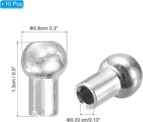 PATIKIL Cable Ball Stopper, 10pcs Stainless Steel Gym Machine Accessories for 5mm Cable Fitness Equipment Wire Rope Port Joint Replacement Parts for Home Gym Machine, Silver in Saudi Arabia