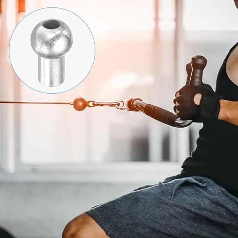 PATIKIL Cable Ball Stopper, 10pcs Stainless Steel Gym Machine Accessories for 5mm Cable Fitness Equipment Wire Rope Port Joint Replacement Parts for Home Gym Machine, Silver in Saudi Arabia