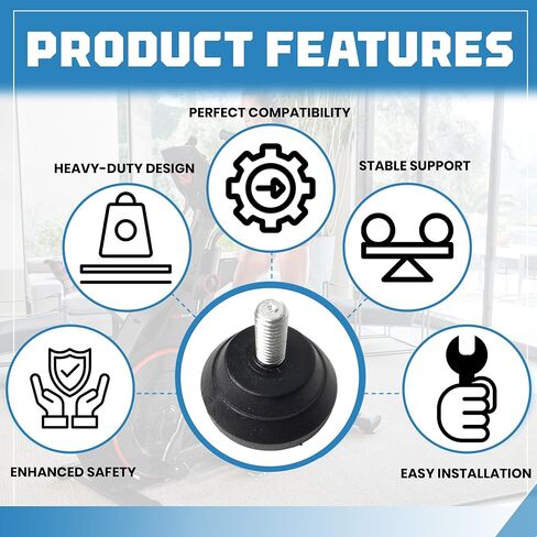 وسادة قدم قابلة للتعديل من Hydra Fitness Exchange 8005139 & 1000511493 - وسادة قدم قابلة للتعديل مع برغي من الفولاذ المقاوم للصدأ - دعم بديل لموديلات Bow-Flex وNauti-LUS وSchwin in Kuwait