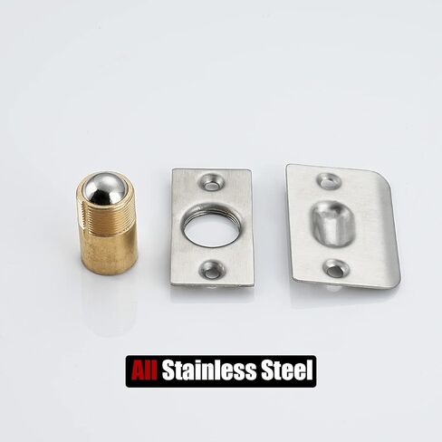 JQK Closet Door Ball Catch Hardware, Stainless Steel Catch Adjustable with Strike Plate, Brushed Satin Finish 2 Pack, HBC100-P2 in Saudi Arabia
