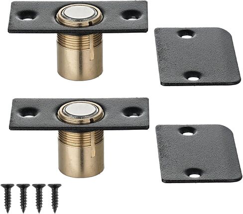 JQK Closet Door Ball Catch Hardware, Stainless Steel Catch Adjustable with Strike Plate, Brushed Satin Finish 2 Pack, HBC100-P2 in Kuwait