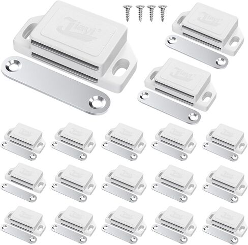 30LB Magnetic Door Catch Jiayi Plastic Cabinet Drawer Door Magnets Hardware with Screws for Kitchen Cupboard Sliding Door Bathroom Closet Wardrobe Closure (Black, 12 Pack) in Saudi Arabia