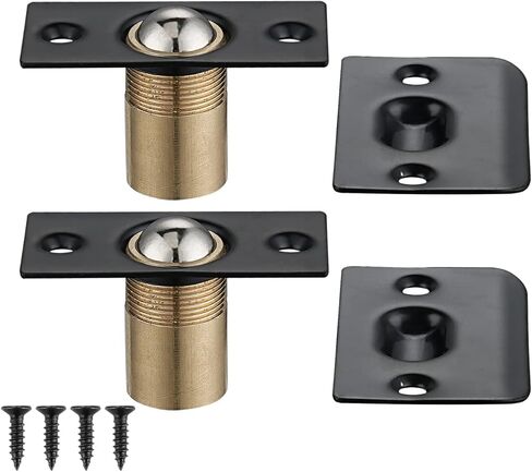 JQK Closet Door Ball Catch Hardware, Stainless Steel Catch Adjustable with Strike Plate, Brushed Satin Finish 2 Pack, HBC100-P2 in Saudi Arabia