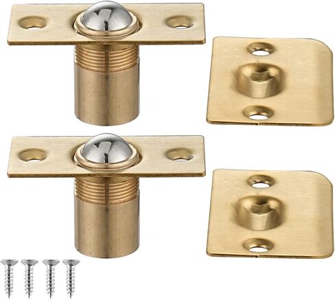JQK Closet Door Ball Catch Hardware, Stainless Steel Catch Adjustable with Strike Plate, Brushed Satin Finish 2 Pack, HBC100-P2 in Saudi Arabia