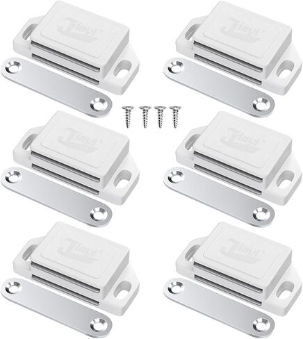 30LB Magnetic Door Catch Jiayi Plastic Cabinet Drawer Door Magnets Hardware with Screws for Kitchen Cupboard Sliding Door Bathroom Closet Wardrobe Closure (Black, 12 Pack) in Saudi Arabia
