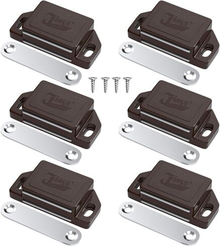30LB Magnetic Door Catch Jiayi Plastic Cabinet Drawer Door Magnets Hardware with Screws for Kitchen Cupboard Sliding Door Bathroom Closet Wardrobe Closure (Black, 12 Pack) in Saudi Arabia