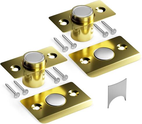 Tonitrui Silent Door Catch Ball Catch، قابل للتعديل باب مغناطيسي قوي، باستخدام صامت تماما، استبدال تماما الكرة القديمة (Gold 2 Pack، نسخة مطورة) in Kuwait