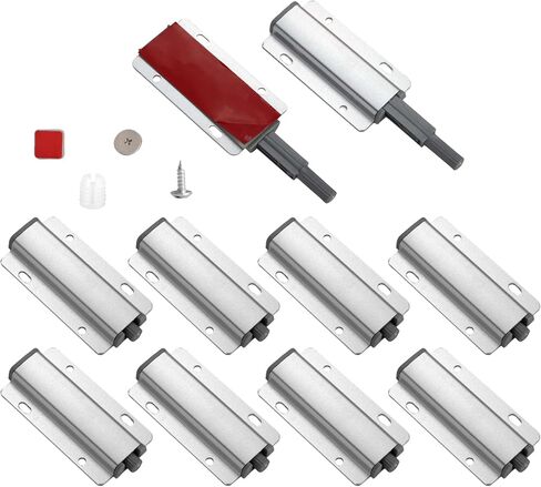 Push to Open Door Latch, 10 Pack Magnetic Push Latches, Adhesive Heavy Duty Touch Latch Hardware for Push to Open, Magnetic Door Catch for Cabinet Drawer Wardrobe Kitchen Door in Saudi Arabia