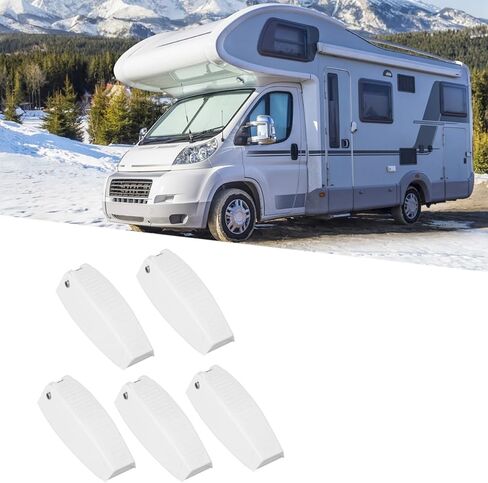 Haofy حامل مزلاج الباب لمقطورة RV 5 قطعة ABS الأبيض الربيع تحميل المفصلي المضادة للتأثير استبدال دائم in Kuwait