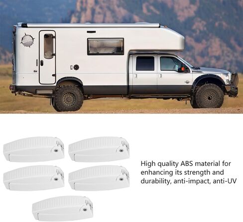 Haofy حامل مزلاج الباب لمقطورة RV 5 قطعة ABS الأبيض الربيع تحميل المفصلي المضادة للتأثير استبدال دائم in Kuwait
