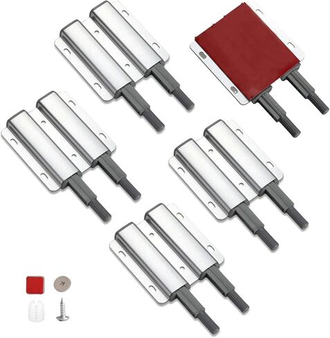 Push to Open Door Latch, 10 Pack Magnetic Push Latches, Adhesive Heavy Duty Touch Latch Hardware for Push to Open, Magnetic Door Catch for Cabinet Drawer Wardrobe Kitchen Door in Saudi Arabia