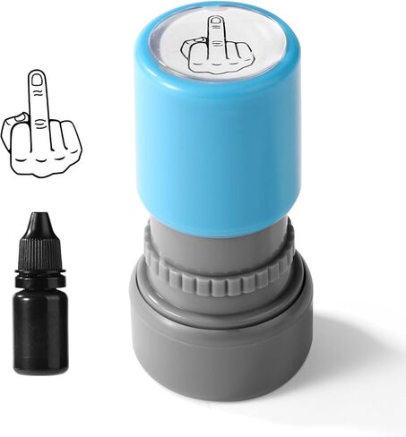 Self-Inking Golf Ball Stamper, Quick-Dry Badge Reusable Stamper Waterproof Marking Stamp for Identifying Golf Balls(Middle Finger Style) in Saudi Arabia
