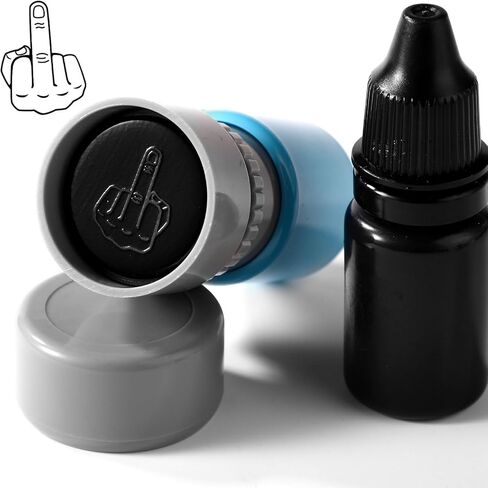 Self-Inking Golf Ball Stamper, Quick-Dry Badge Reusable Stamper Waterproof Marking Stamp for Identifying Golf Balls(Middle Finger Style) in Saudi Arabia