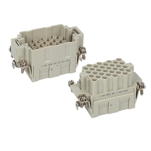 موصل ثقيل HDC-HEEE-032-MC ذكر إدراج 32 دبوس 16A 500V قابس مستطيل in Kuwait