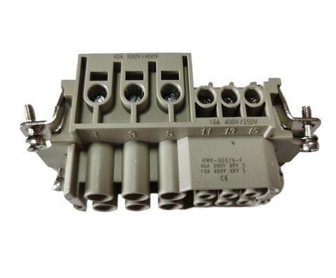 موصل مستطيل للخدمة الشاقة HDC HWK-006-Pin 40 / 16A 690V / 400V Plug in Saudi Arabia