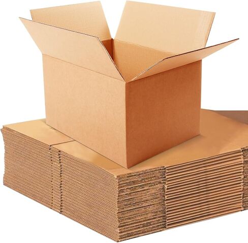 صناديق الشحن المموجة EIT | صناديق من الورق المقوى المضلع للتغليف والبريد والنقل والتخزين | صندوق كرافت قوي قابل لإعادة التدوير لمستلزمات الشحن (16 بوصة طول × 16 بوصة عرض × 15 بوصة ارتفاع (25 قطعة)) in Kuwait
