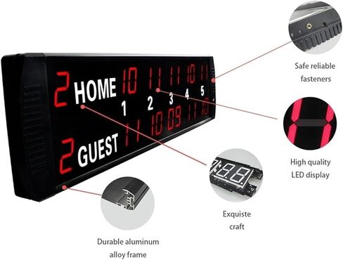 لوحة النتائج الرقمية LED لوحة النتائج الرقمية، لوحة النتائج LED متعددة الرياضات مع جهاز التحكم عن بعد لوحة النتائج المحمولة على الحائط في الأماكن المغلقة in Kuwait
