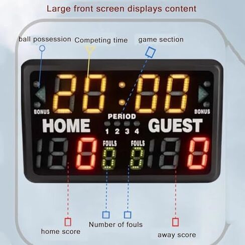 Tabletop Electronic Scoreboard with Timer and Buzzer Alarm for Basketball and Pingpong Games in Kuwait