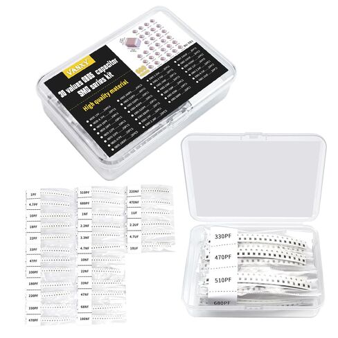 0805 SMD مكثفات أطقم 30 قيم * 20 قطعة = 600 قطعة 1PF-10uF mlcc متعدد الطبقات مكثفات رقاقة السيراميك in Kuwait