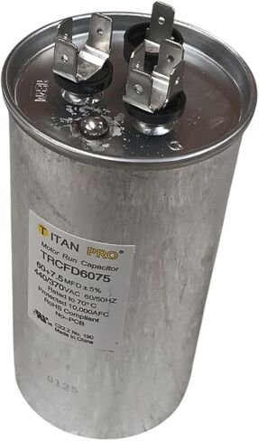 Titan TRCFD6075 Dual Rated Motor Run Capacitor Round MFD 60/7.5 Volts 440/370 in Saudi Arabia
