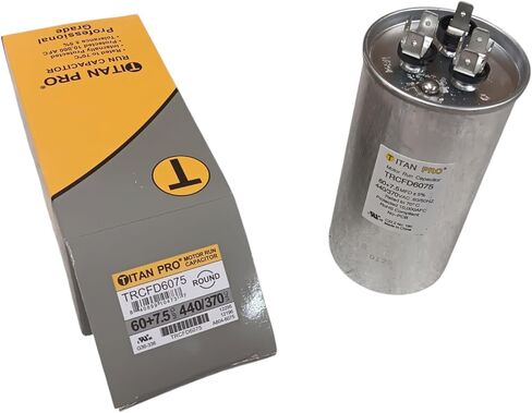 Titan TRCFD6075 Dual Rated Motor Run Capacitor Round MFD 60/7.5 Volts 440/370 in Saudi Arabia
