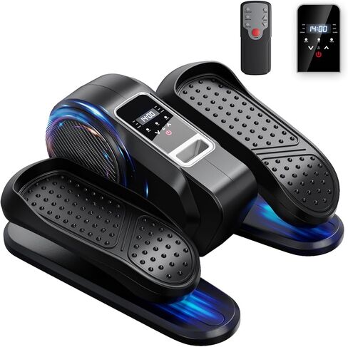 Ellipse Leg Exerciser Electric كما هو موضح على شاشة التلفزيون تحت مكتب Machine Elimipical Eclipse Leg Exerciser أثناء جلوسه في تمرين دواسة محمولة هادئة مع التحكم عن بعد 12 سرعة قابلة للتعديل in Kuwait
