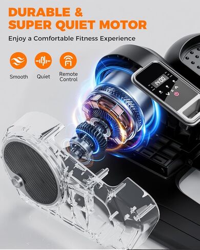 Ellipse Leg Exerciser Electric كما هو موضح على شاشة التلفزيون تحت مكتب Machine Elimipical Eclipse Leg Exerciser أثناء جلوسه في تمرين دواسة محمولة هادئة مع التحكم عن بعد 12 سرعة قابلة للتعديل in Kuwait