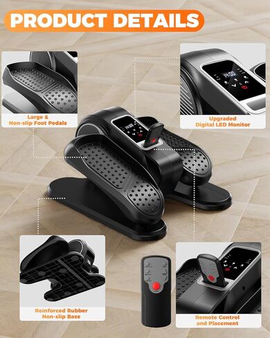 Ellipse Leg Exerciser Electric كما هو موضح على شاشة التلفزيون تحت مكتب Machine Elimipical Eclipse Leg Exerciser أثناء جلوسه في تمرين دواسة محمولة هادئة مع التحكم عن بعد 12 سرعة قابلة للتعديل in Kuwait