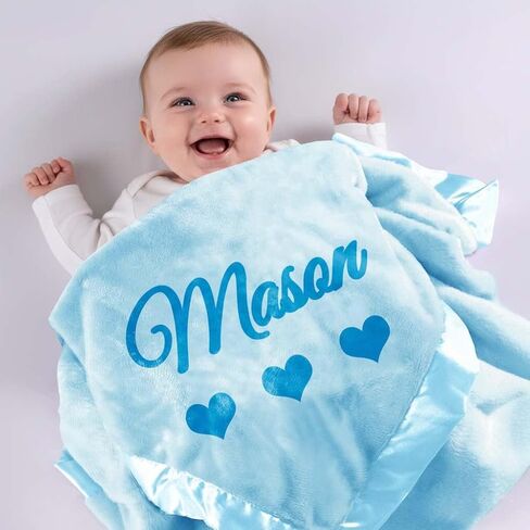DayOfShe Personalized Name Blankets for Baby Girls Boy Gifts Custom Baby Name Blankets for Newborn Baby Shower Christmas Girl Gifts in Saudi Arabia