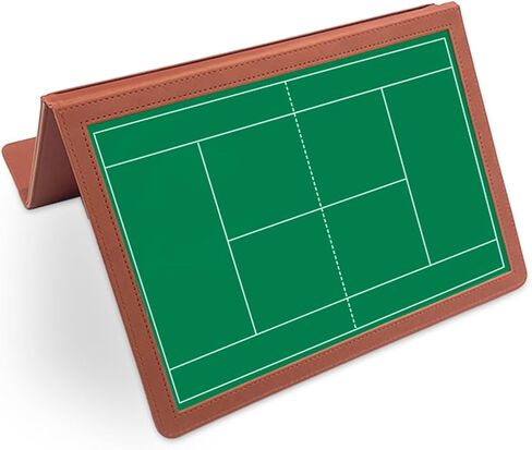 JIANNA Tennis Tactical Board Training Notebook Portable Three fold PU Leather Tactical Board with Pen Insertion Double Pen Court map Folding A5 Size Game Analysis Board in Saudi Arabia
