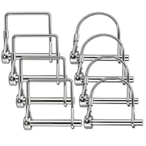 8 Pack Trailer Coupler Pin – Heavy Duty 1/4" Lock Pins with Square Wire Lock for Farm Trailers, Towing, Hitches, PTO and Lawn Equipment, Available in Multiple Sizes (2.75") in Kuwait
