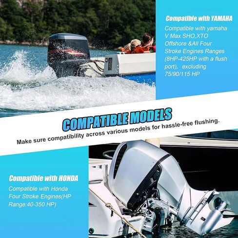 Efficient Twin Outboard Quick Connect Flush Kit with 6 FT Water Hoses, Brass Y Splitter, Outboard Engine Flush Adapter and Spray Nozzle, Compatible with Yamaha Engine Motor Flushers in Kuwait