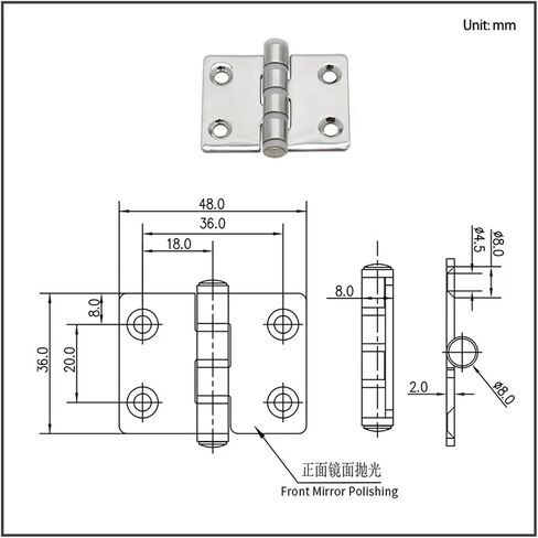 36x48 304 خزانة تخميد من الفولاذ المقاوم للصدأ مسطحة قابلة للطي بمفصلة صامتة 1 قطعة in Kuwait