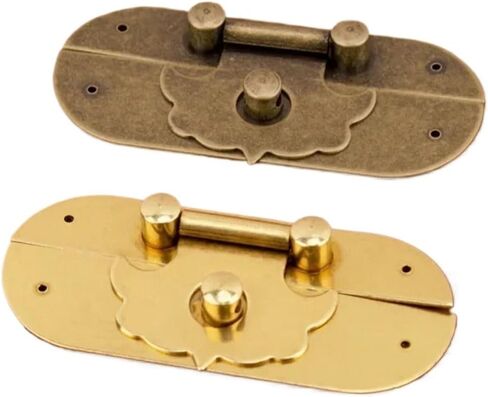 Antique Brass Buckle Wooden Box Door Hinge Furniture Hardware 2Pcs(D1) in Saudi Arabia