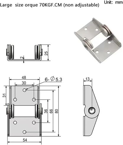 304 Stainless Steel Hinges Arbitrary Stop and Damping Axis1Pcs(Large-7.0N.m) in Saudi Arabia