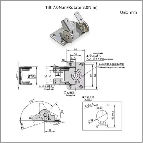 مفصلات عزم دوران ثنائية للتخميد من الفولاذ المقاوم للصدأ قطعة واحدة in Kuwait