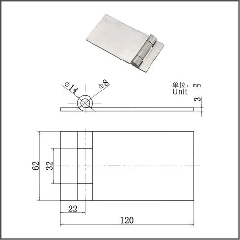 5-inch 304 Stainless Steel Holeless Welding Asymmetrical Thickened Door Hinge 1Pcs in Saudi Arabia