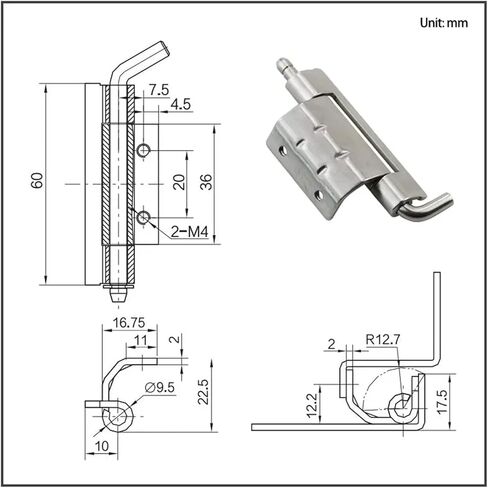 Stainless Steel Detachable Welding Hidden Hinge 1Pcs in Saudi Arabia