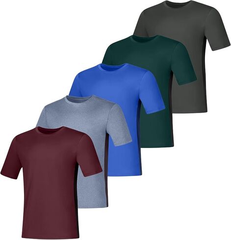 Hanes Men's T-Shirt, 5-Pack, Cool Dri Short-Sleeve Tees, Moisture-Wicking, Colorblock in Saudi Arabia