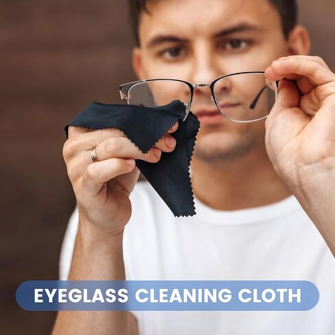 24 Pack Microfiber Cleaning Cloths, Eye Glass Cleaner Cloth Lens Wipes Cloth for Eyeglasses, Cell Phones, Screens, Lenses, Cameras, 6×6 in, 8 Colors in Kuwait