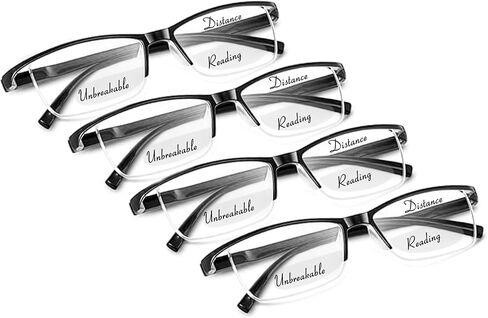 Yogo Vision Bifocal Reading Glasses Men Lightweight Half Rim Frame MultiFocal Readers Comfortable Stylish Eyewear 4/pk in Saudi Arabia
